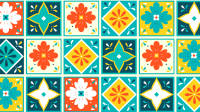 Colorful Tiles Zoom Background