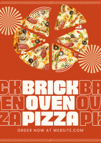 Simple Brick Oven Pizza Flyer Design