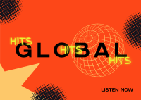 Global Music Hits Postcard