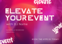 Hype DJ Booking Postcard