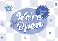 Open Y2K Retro Business Postcard Design