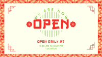 Oriental We’re Open Facebook Event Cover Design