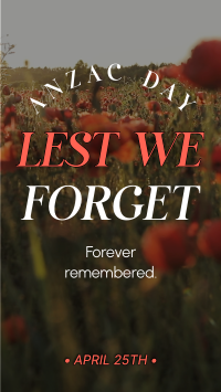 Red Poppy Lest We Forget Facebook Story