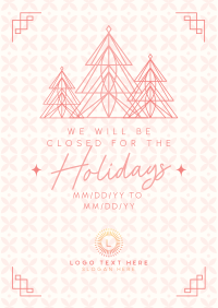 Ornamental Holiday Closing Flyer Design