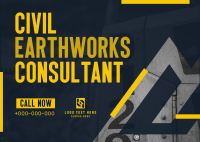 Earthworks Construction Postcard Design