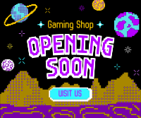 Pixel Space Shop Opening Facebook Post Design