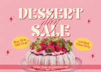 Retro Dessert Sale Postcard