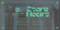 Sophisticated Shop Hours Twitter Post Design