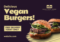 Vegan Burgers Postcard Design