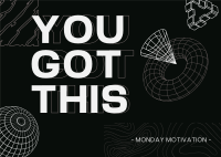 Geometric Monday Motivation Postcard