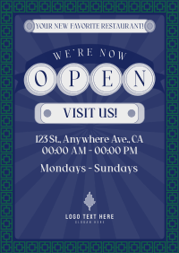 Vintage Asian Now Open Poster