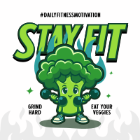 Cute Fitness Broccoli Instagram Post Image Preview