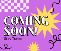 Coming Soon Curly Lines Facebook Post
