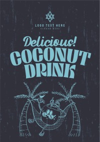 Coconut Drink Mascot Poster