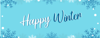 Winter Snowflake Greeting Facebook Cover Image Preview