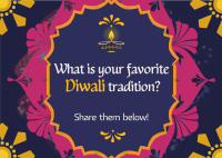 Diwali Customer Engagement Postcard Design