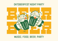 Oktoberfest Night Party Postcard