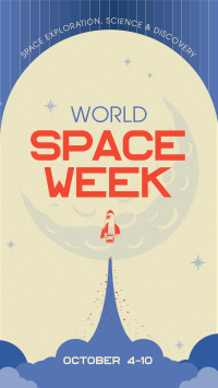 Retro Minimalist Space Week Instagram Reel Image Preview