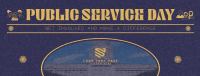 Retro Minimalist Public Service Day Facebook Cover