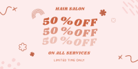 Discount on Salon Services Twitter Post