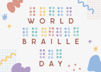 Braille Day Doodle Postcard Design