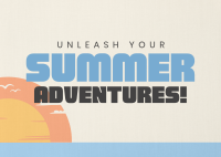 Minimalist Summer Adventure Postcard Design