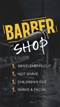 Grunge Barber Shop Services TikTok Video Design