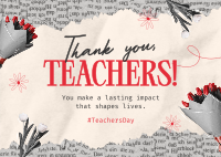 Teachers Day Collage Postcard Design