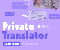 Modern Minimal Translation Service Facebook Post