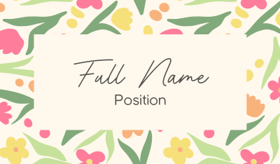 Floral Tulips - Front Business Card