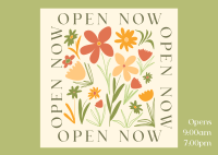 Open Flower Shop Postcard