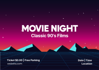 Retro Movie Night Postcard Design