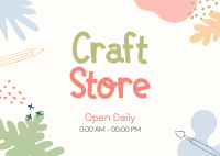 Craft Store Timings Postcard