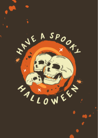 Halloween Skulls Greeting Poster