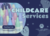 Quirky Faces Childcare Service Postcard