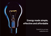 Energy Light Bulb Postcard