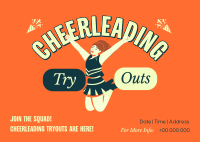 Cheerleading Tryouts Announcement Postcard