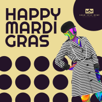 Mardi Gras Circles Instagram Post Design