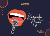 Karaoke Classics Night Postcard