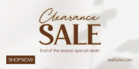 Minimalist Clearance Sale Twitter Post