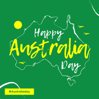 Australia Sketch Map Instagram Post Design