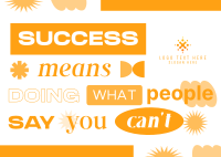 Quirky Success Quote Postcard