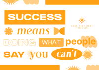 Quirky Success Quote Postcard Design