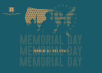 Military Soldier Memorial Postcard Design