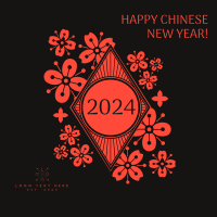 Floral Lunar New Year Linkedin Post