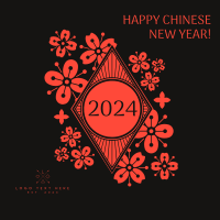 Floral Lunar New Year Linkedin Post Design