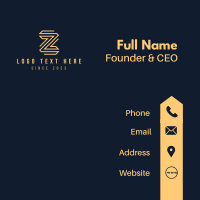 Golden Letter Z Business Card Image Preview