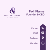 Elegant Purple Ampersand Business Card Image Preview