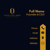 Gold Hexagon Letter O Business Card Image Preview