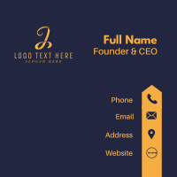 Elegant Gold Letter J Business Card Image Preview